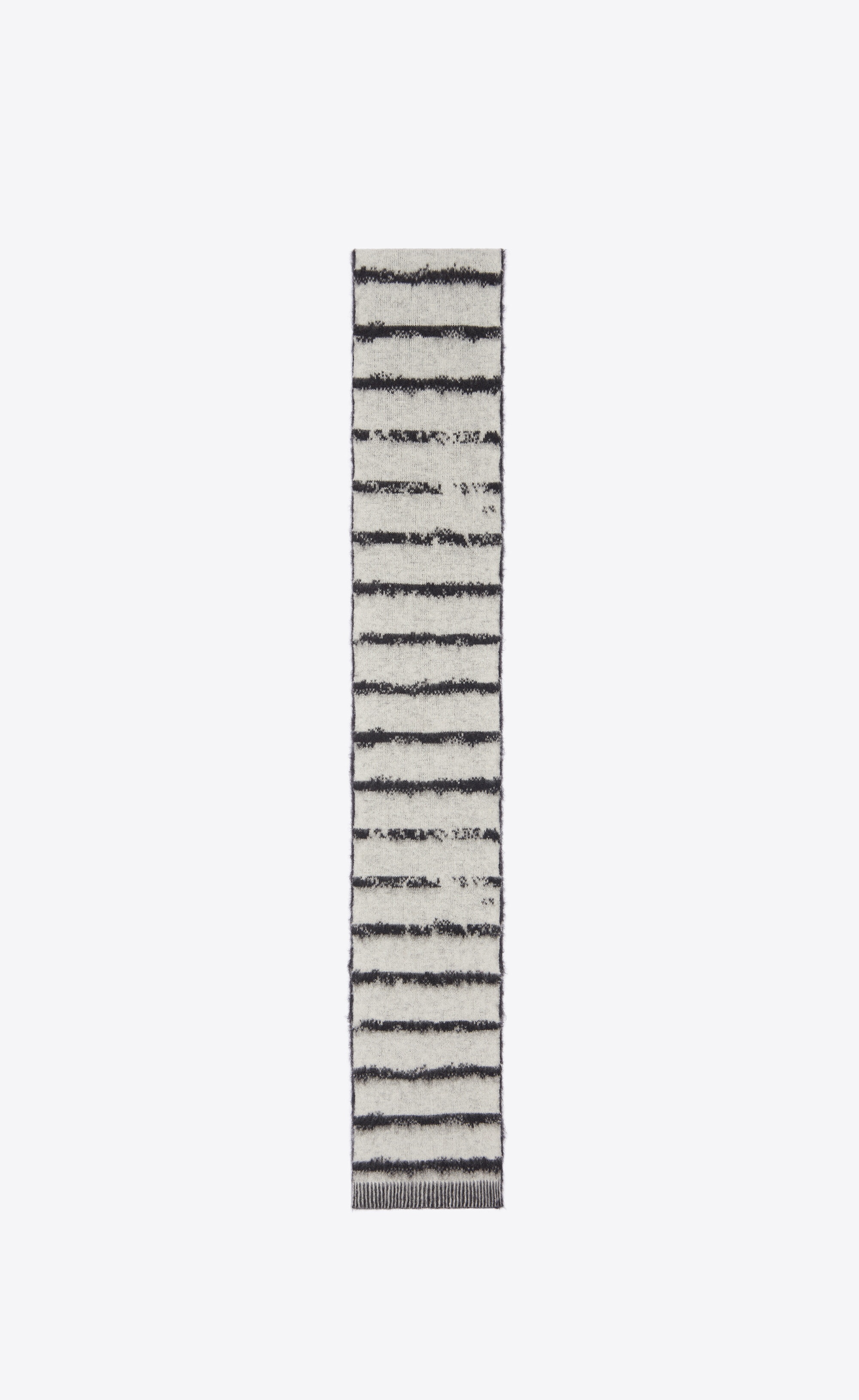 interrupted stripe scarf in mixed knit - 1