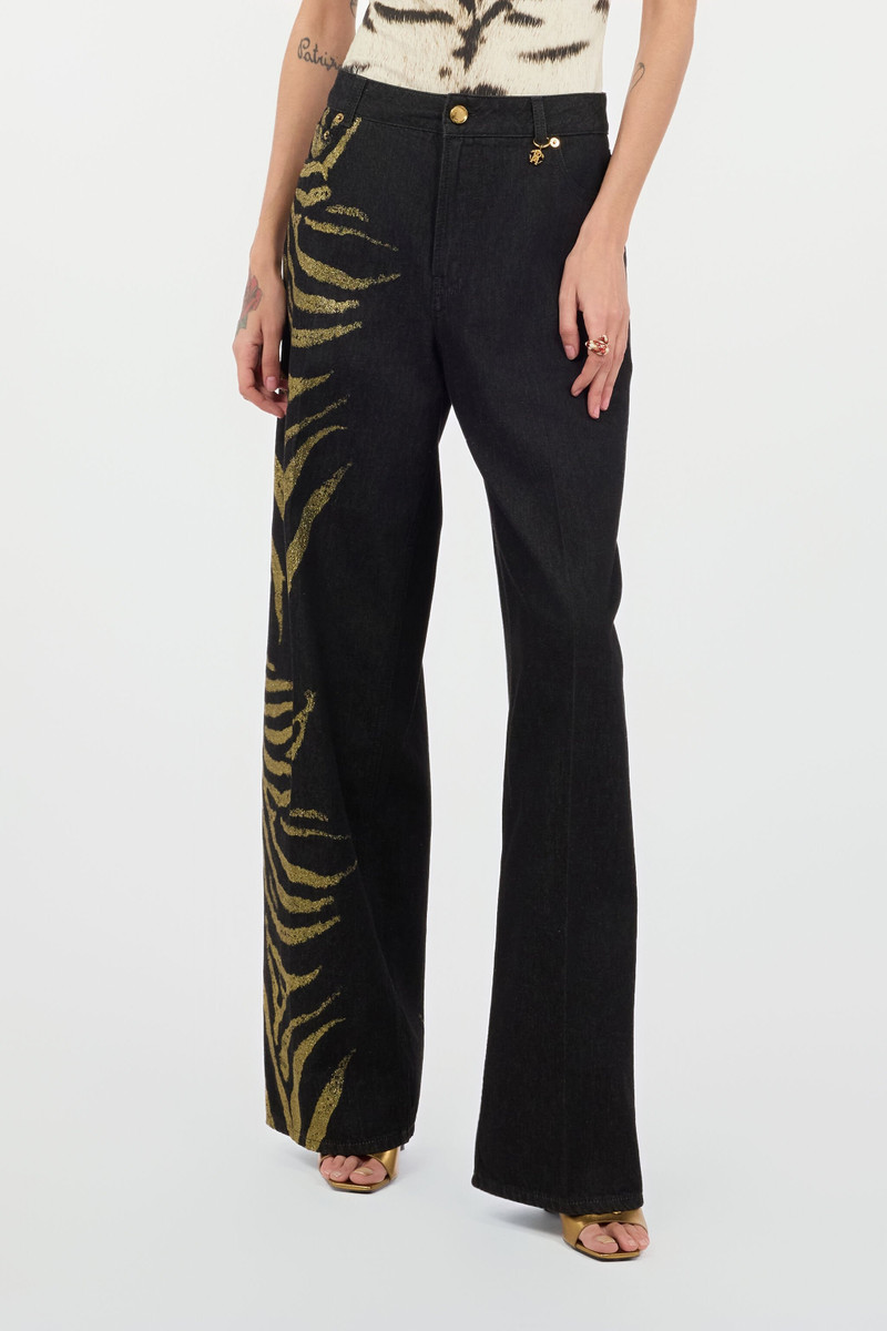 Jeans With Zebra Print On Side 3