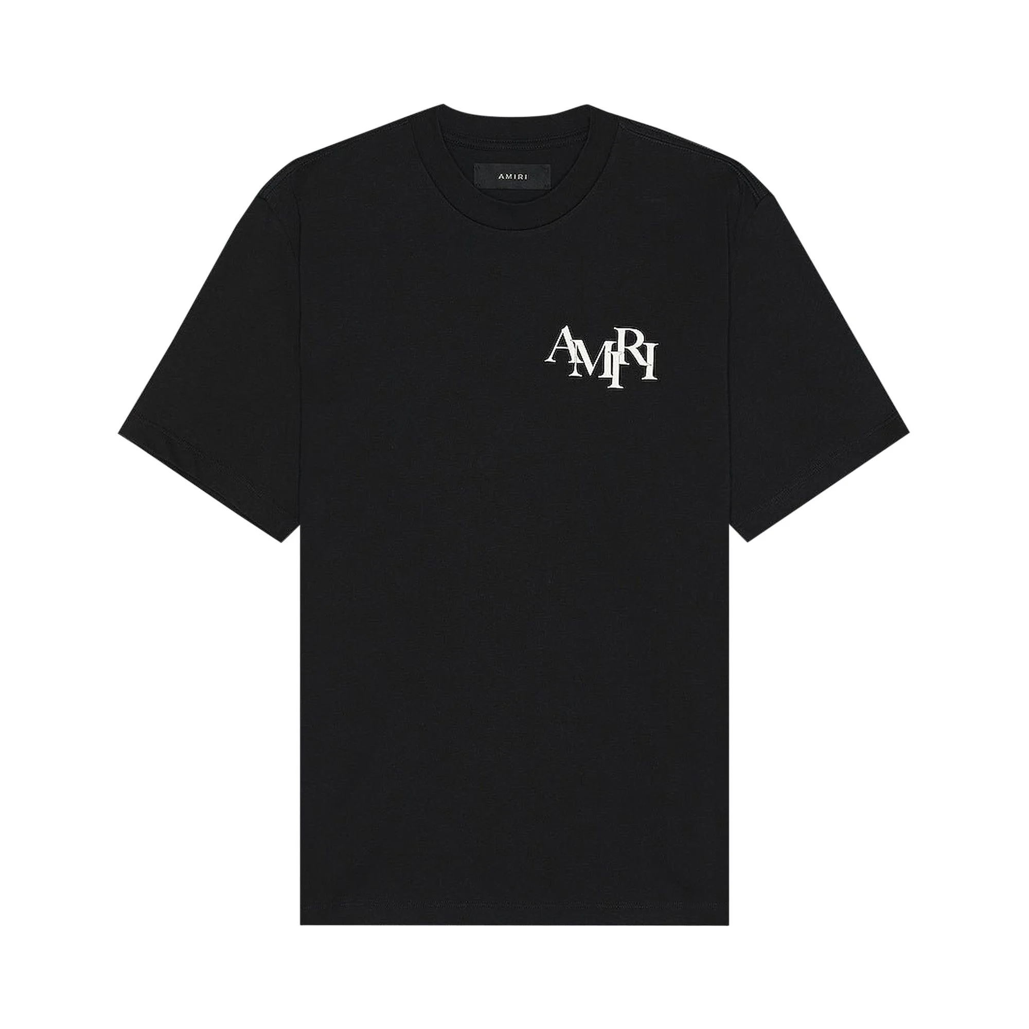 Amiri Staggered Logo Tee 'Black' - 1