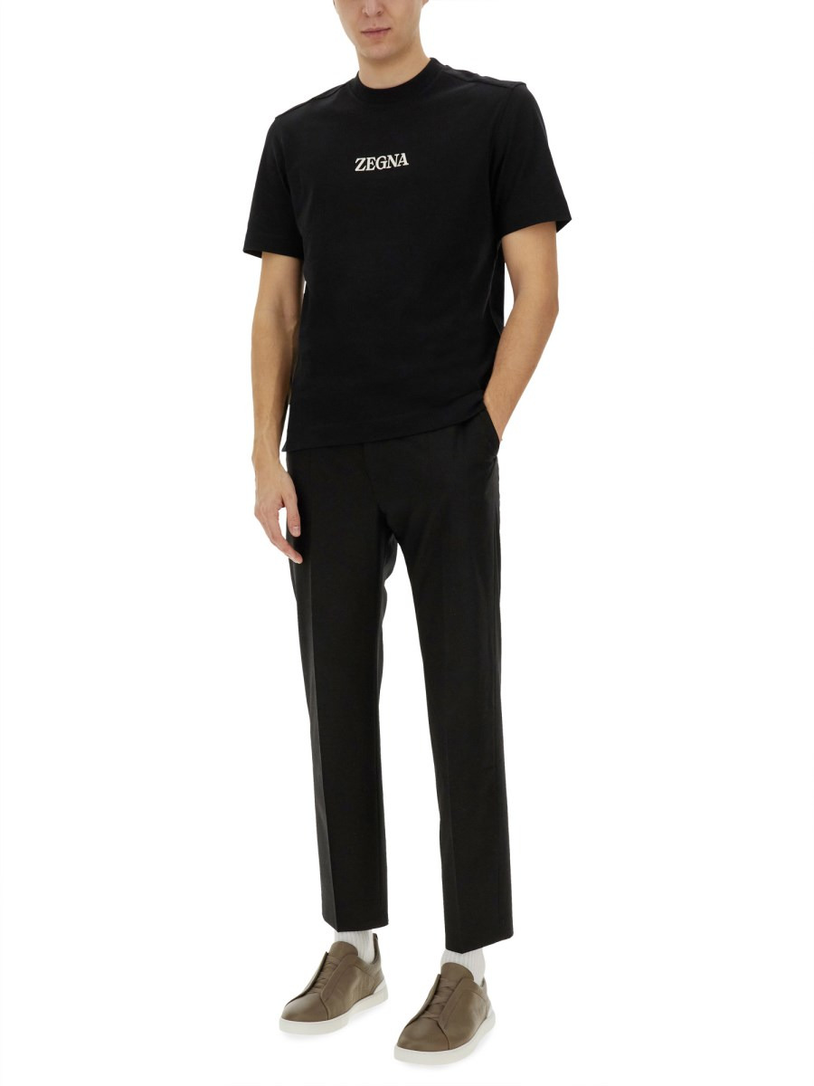 T-SHIRT IN JERSEY DI COTONE CON STAMPA LOGO - 2