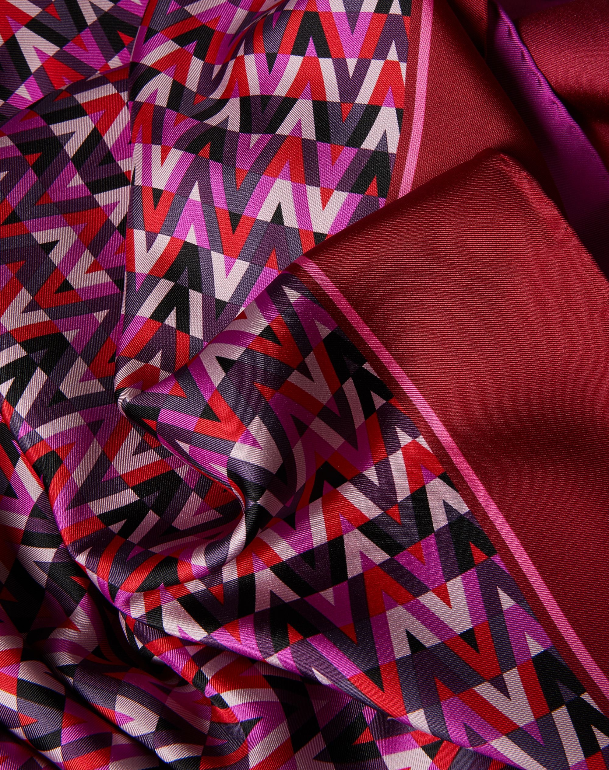 FOULARD WITH OPTICAL VALENTINO ARCHIVE 1973 PRINT IN SILK TWILL 90X90 CM - 3