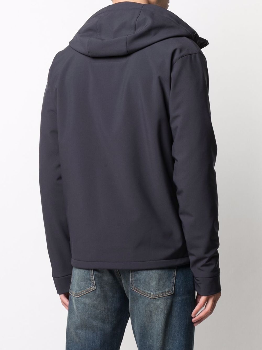 stretch-design hooded zip-up jacket - 4