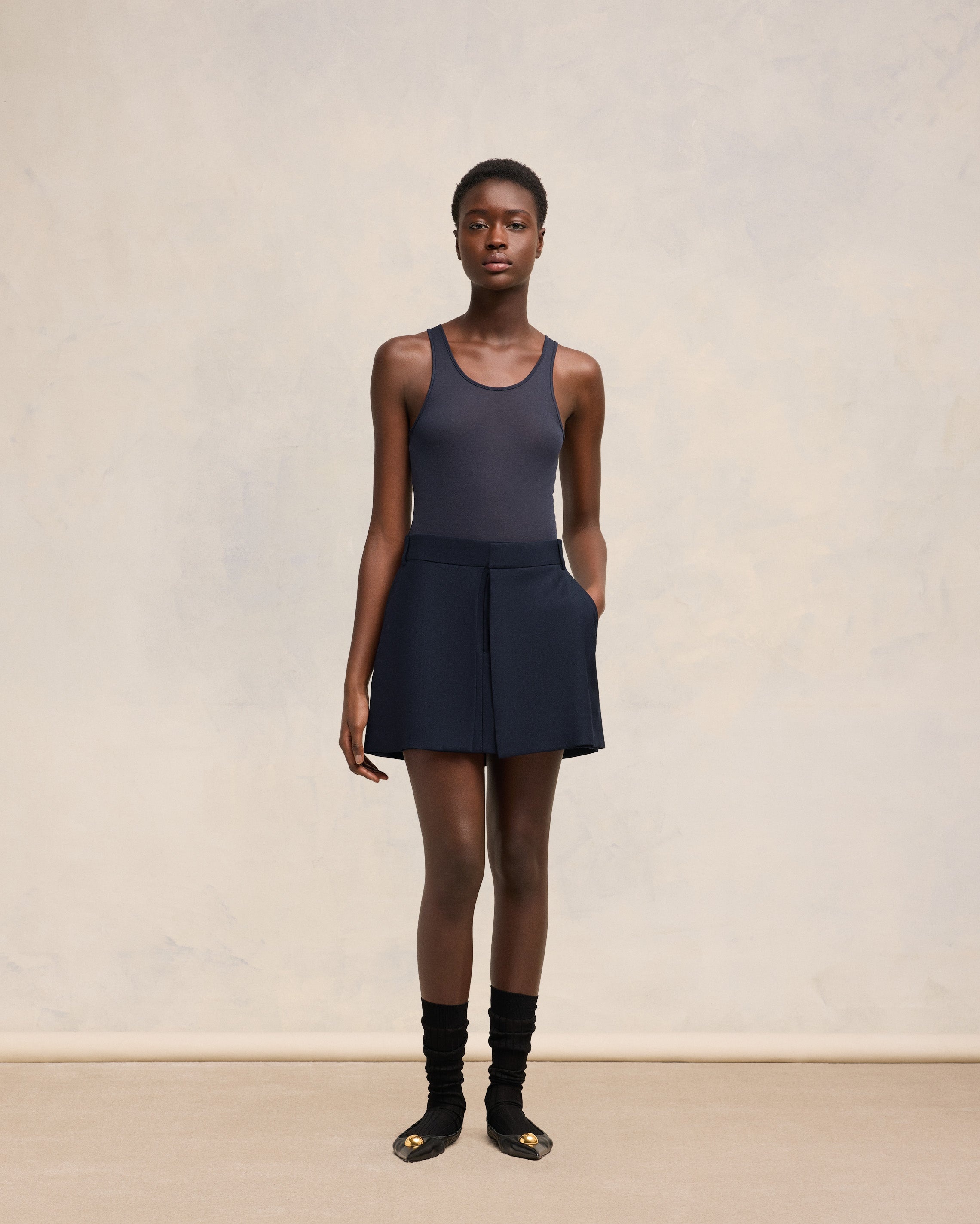 AMI Paris MINI SKIRT WITH PANELS | REVERSIBLE