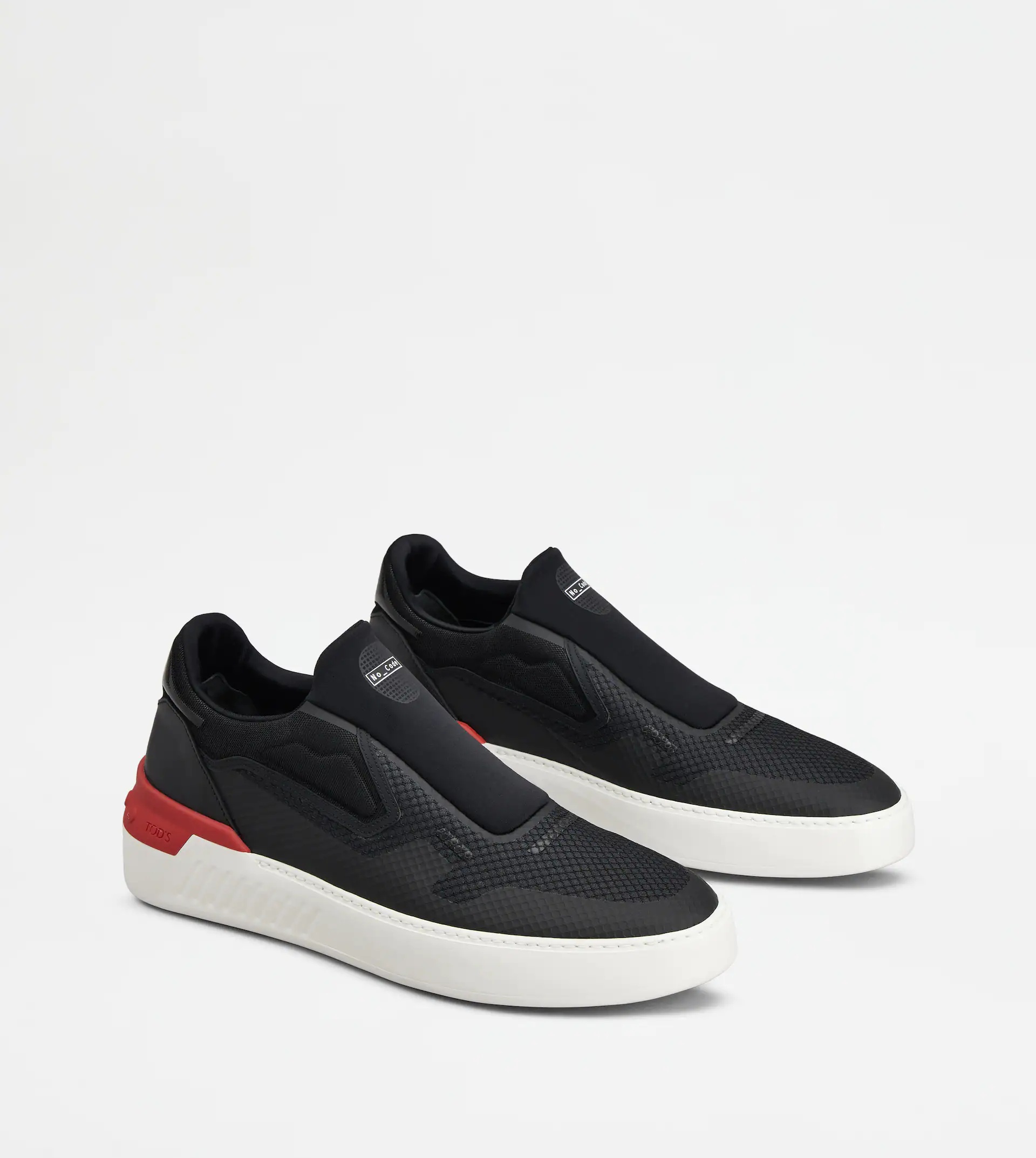 NO_CODE X SLIP-ON SHOES IN TECHNICAL FABRIC AND LEATHER - BROWN - 3