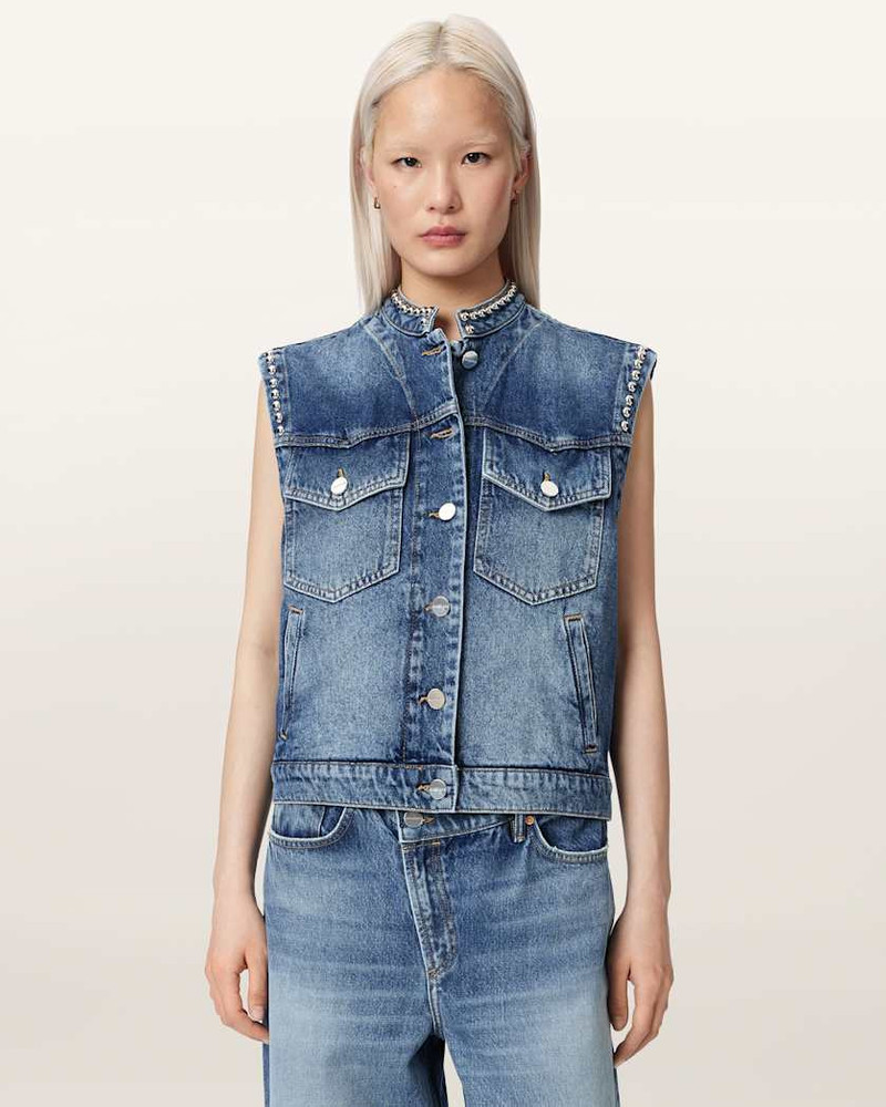 MAV STUDDED DENIM VEST 1