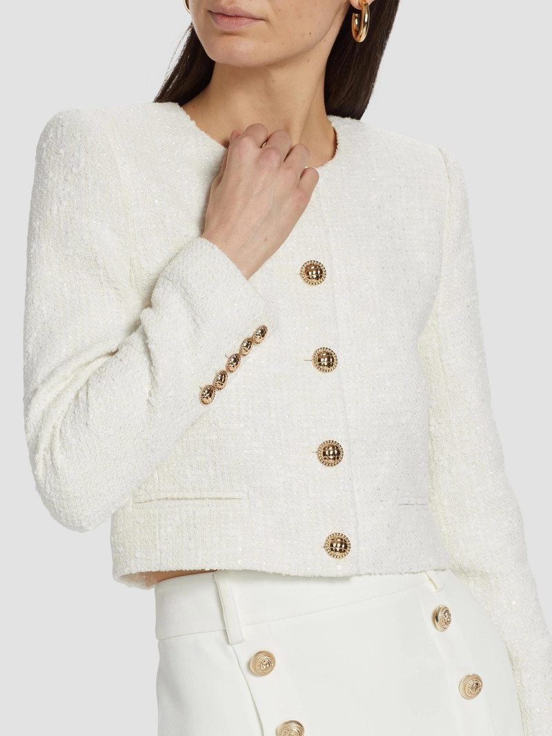 Women's Yoonie Sequin Tweed Jacket - White 6