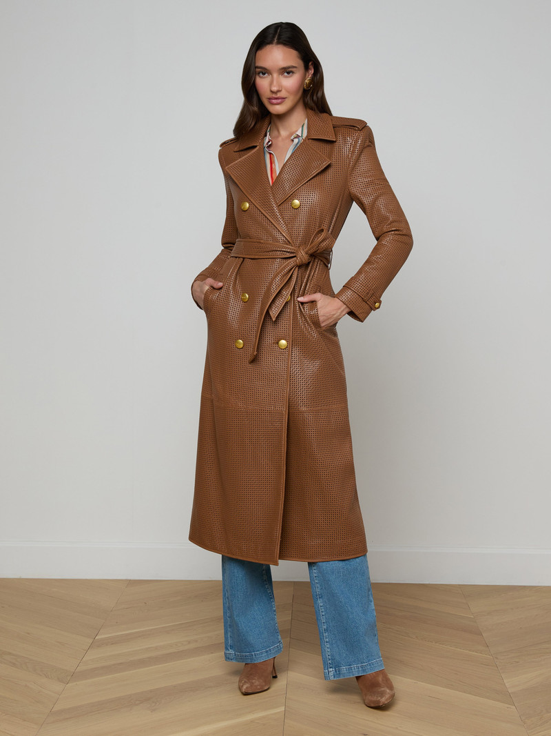 Baylee Leather Trench Coat 4