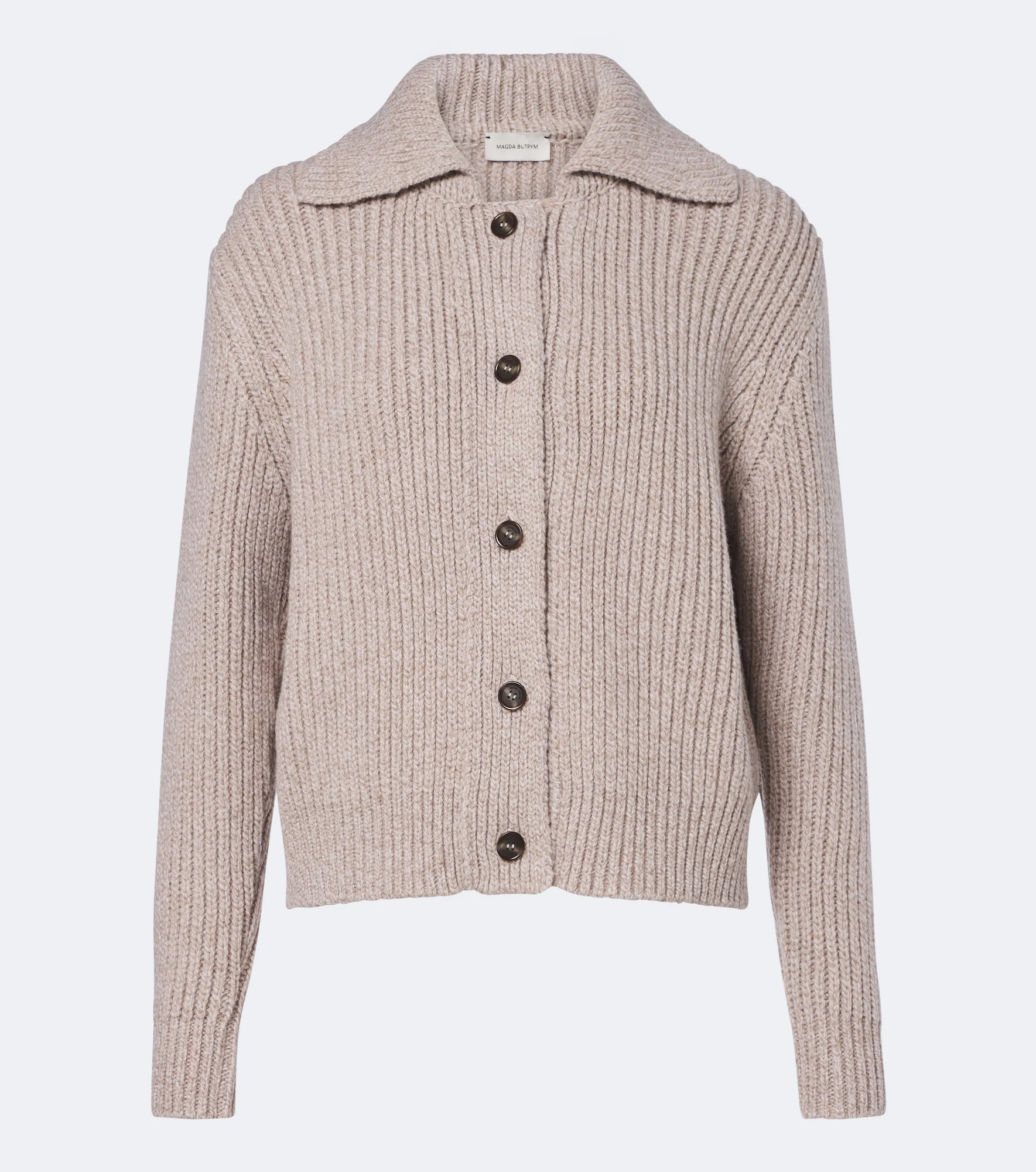 Ribbed-knit wool cardigan - 1