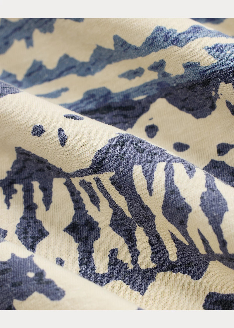 Nautical-Print Jersey Camp Shirt 4