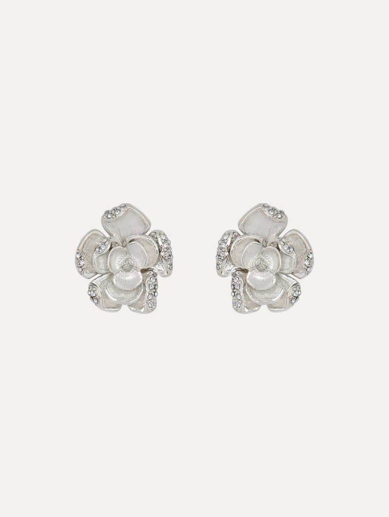 SMALL PAVÉ ROSE EARRINGS - 1