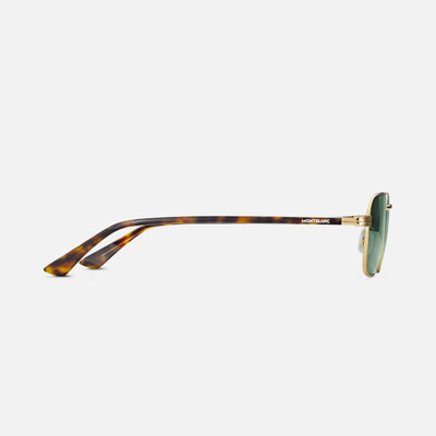 Montblanc Rectangular Sunglasses with Gold-Colored Metal Frame outlook