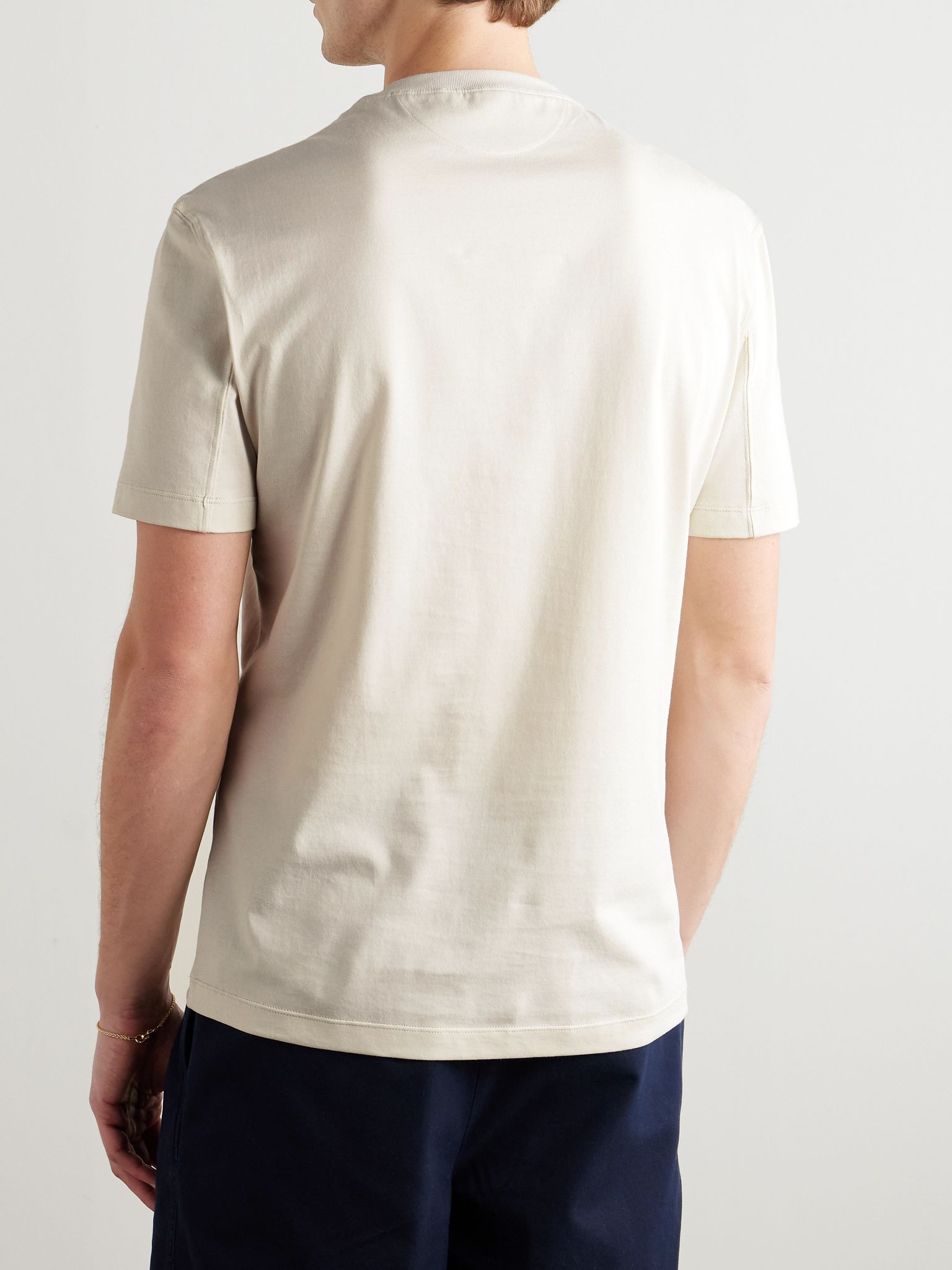 Slim-Fit Cotton-Jersey T-Shirt White - 4