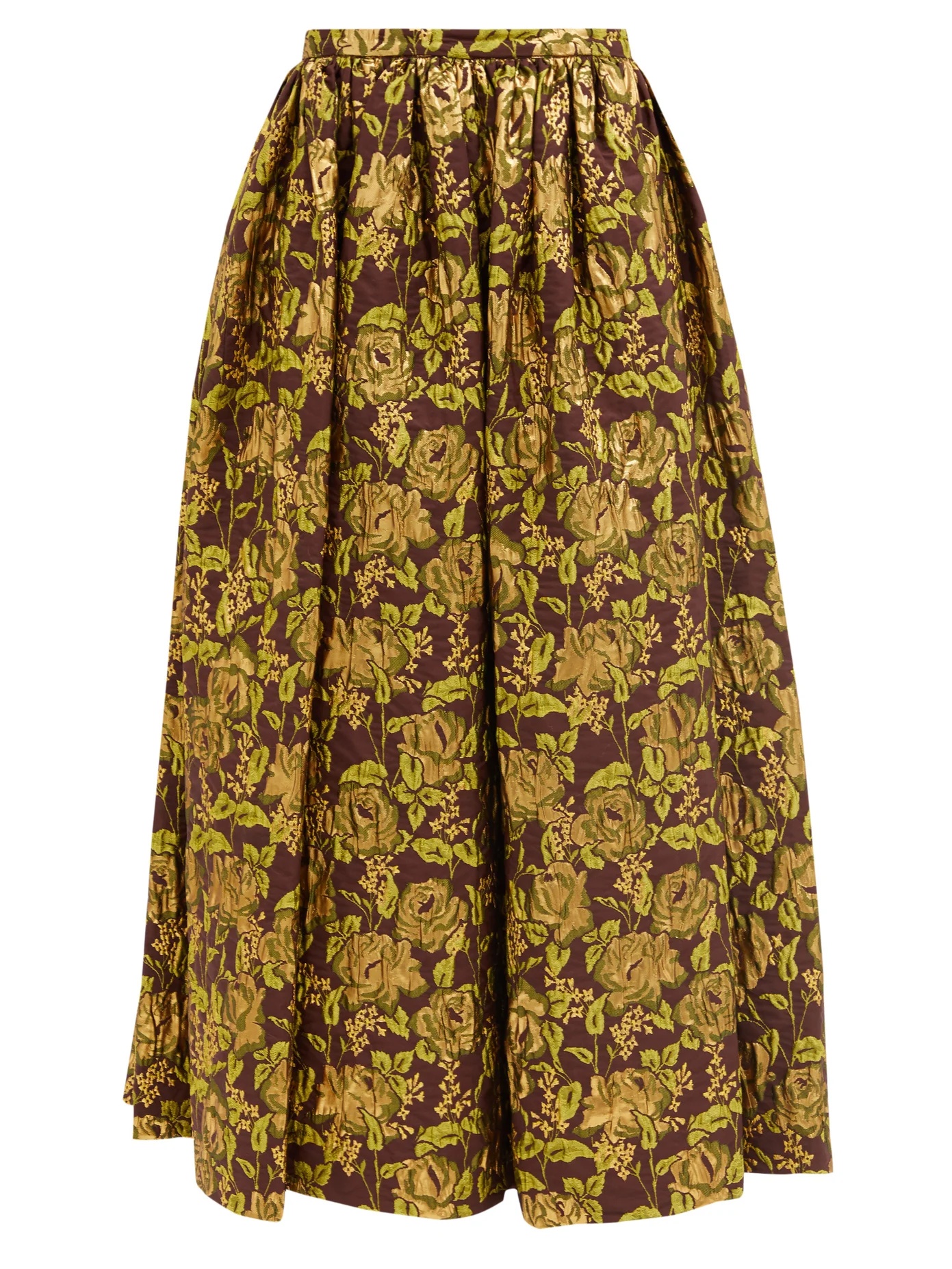 Lindie floral-brocade maxi skirt - 1