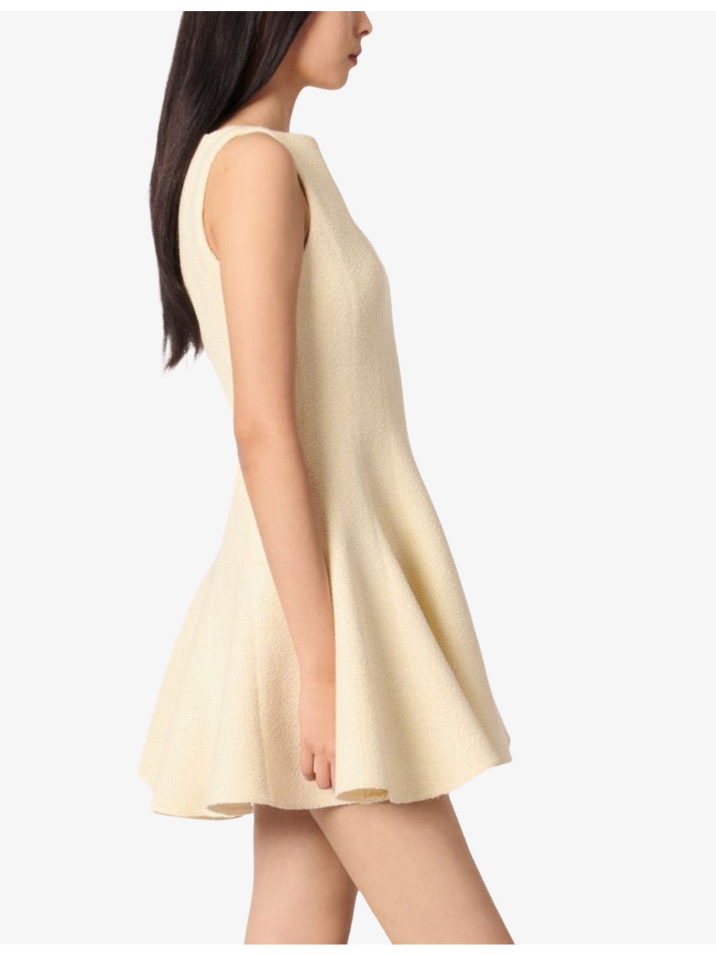 Shoulder-Hardware Sleeveless Tweed Mini Dress - 3