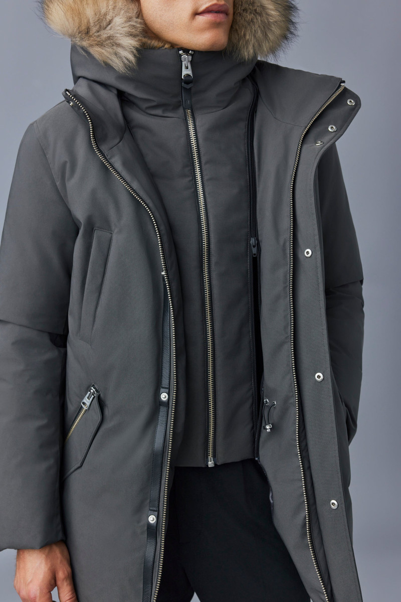 EDWARD 2-in-1 down parka with hooded bib and natural fur for men 6