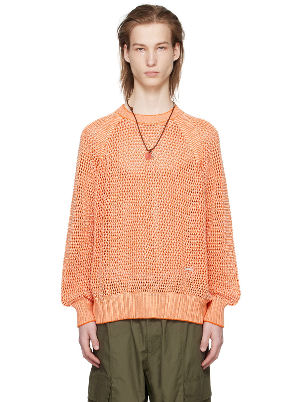 Orange Raglan Sweater - 1