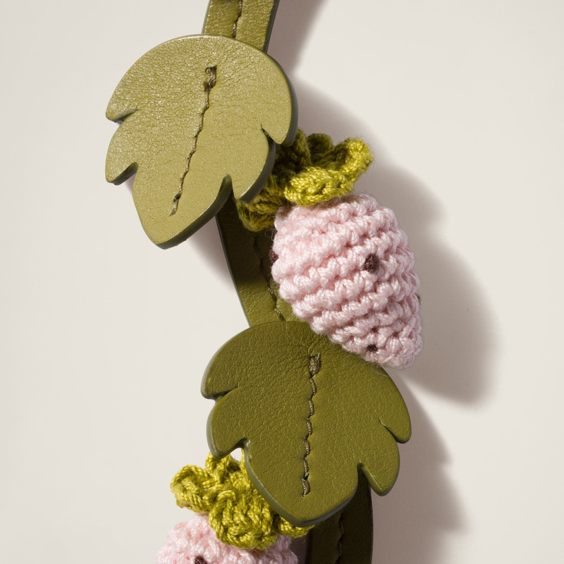 Miu Miu Crochet and leather key ring trick outlook