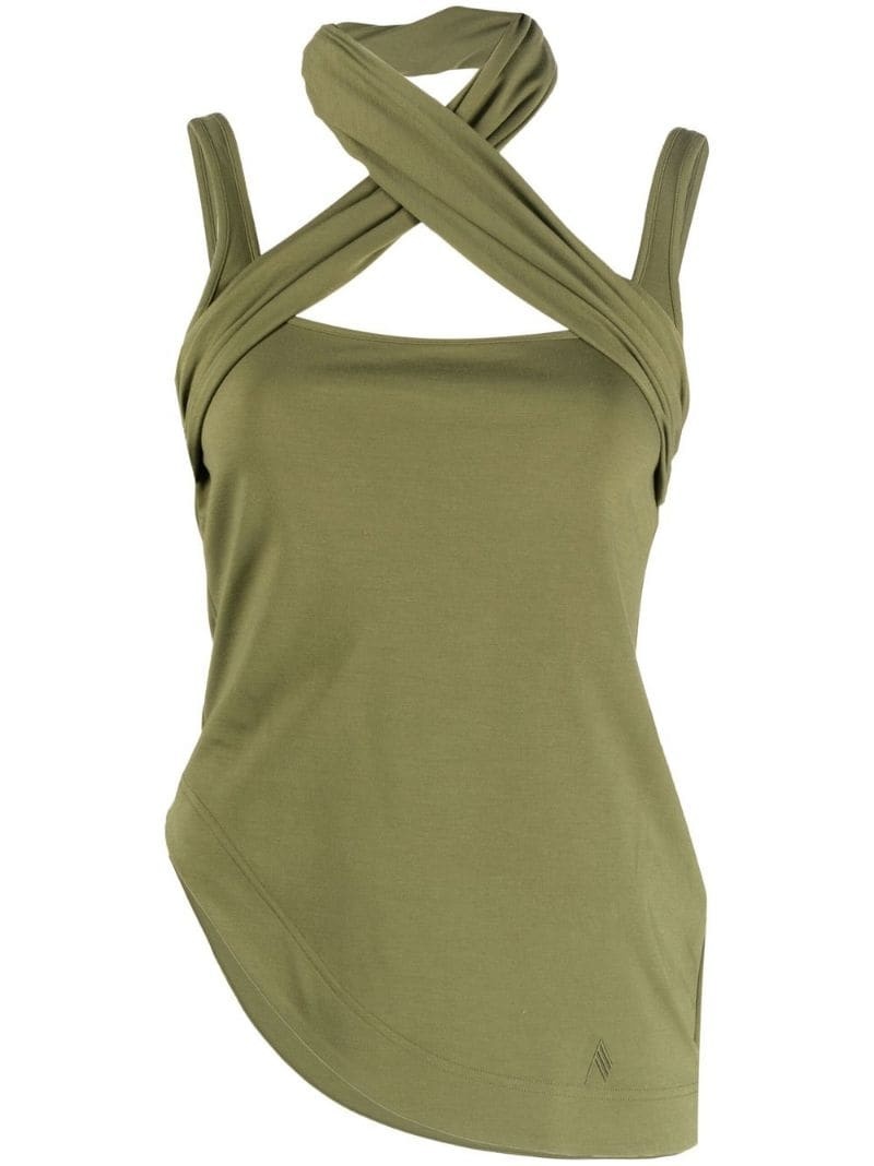 asymmetric sleeveless T-shirt - 1