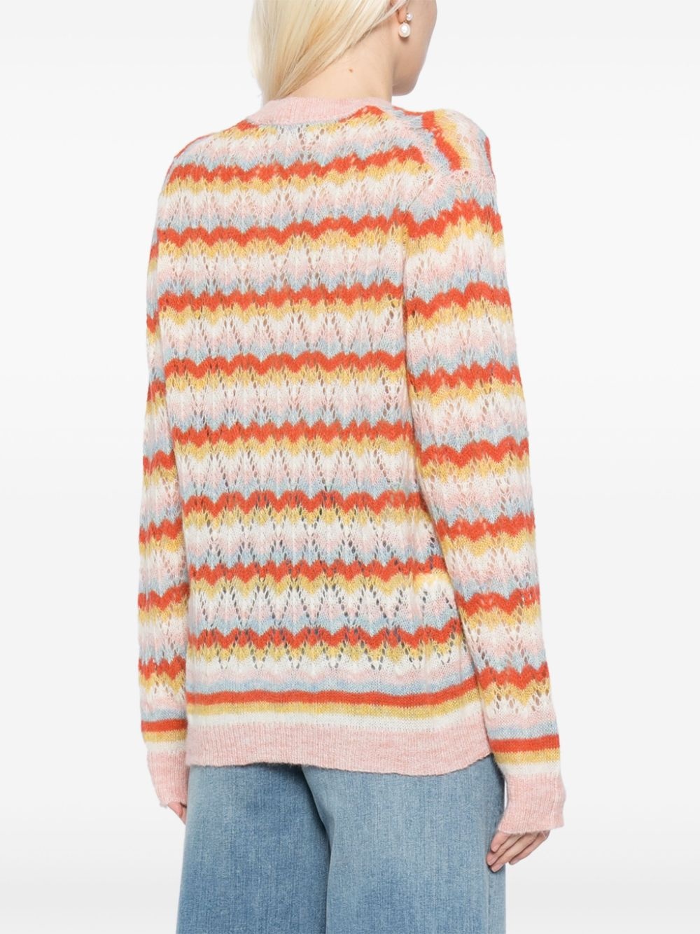 stripped lace jumper - 4