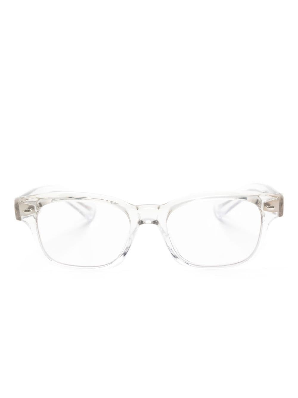 transparent rectangle-frame glasses - 1