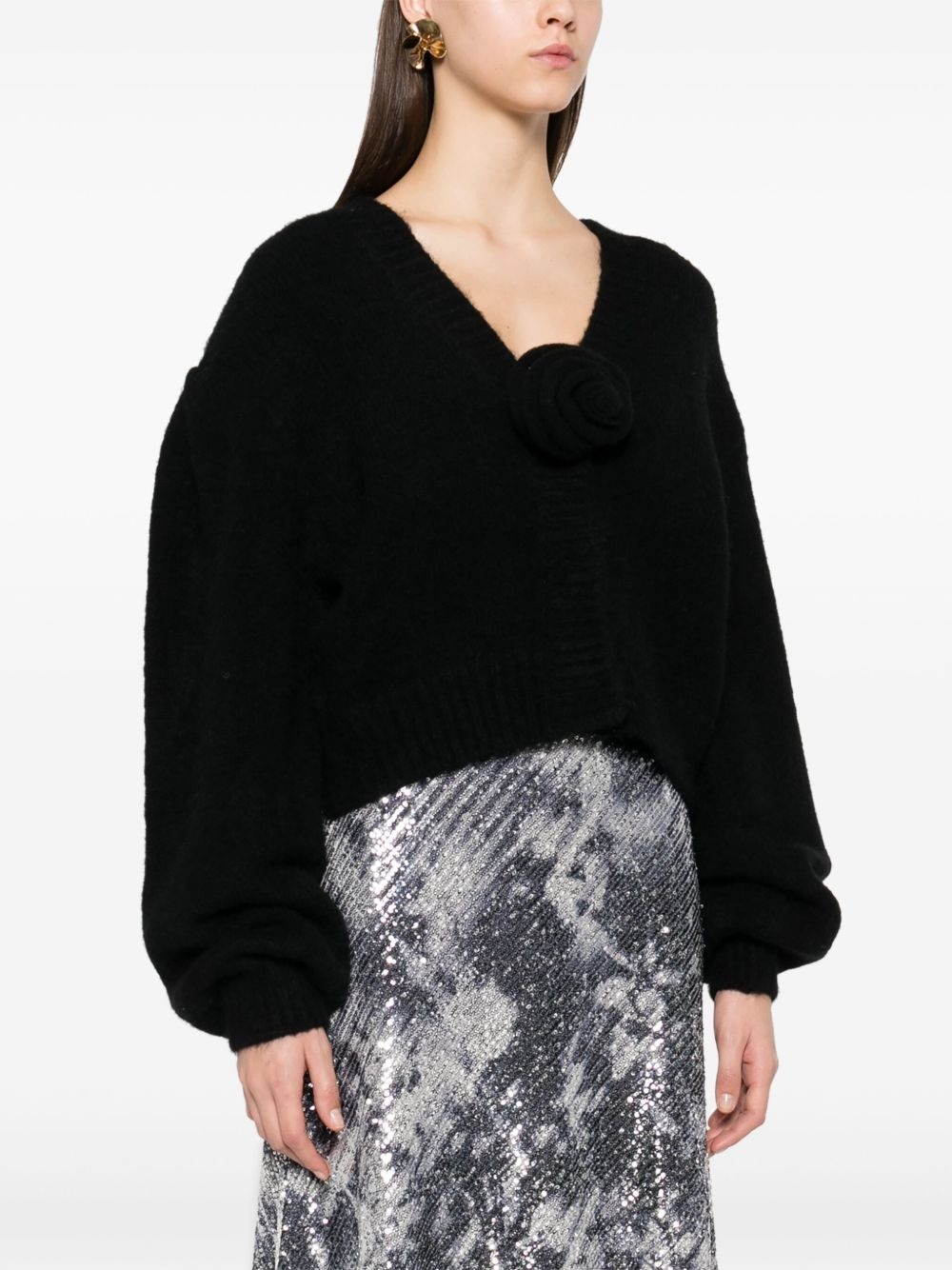 knitted cropped cardigan - 3