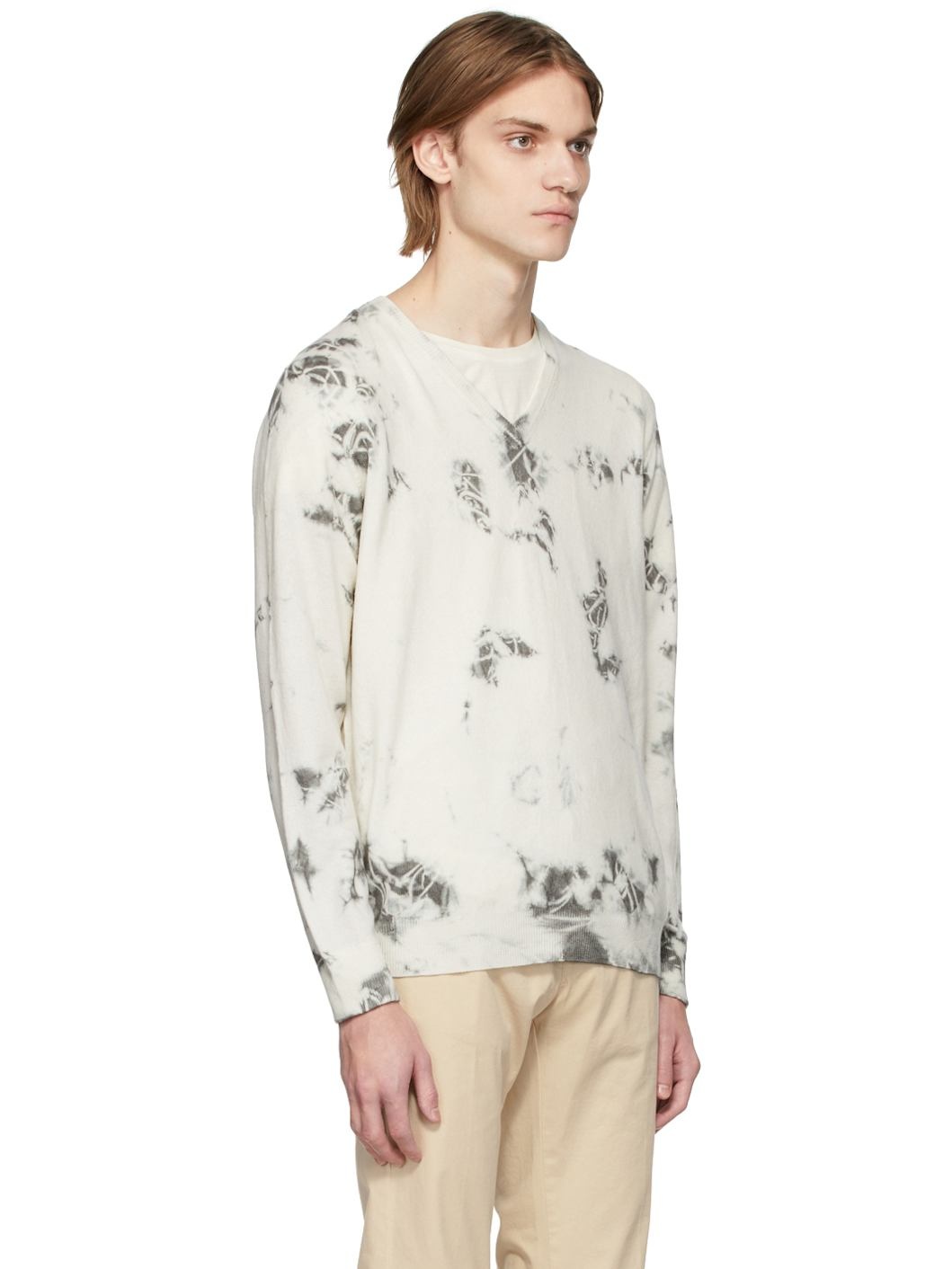 Off-White & Grey Cashmere Ninni Sweater - 2