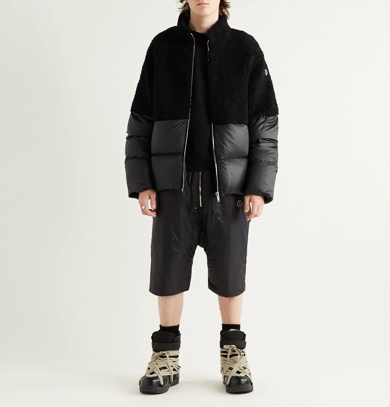 + Moncler Coyote Logo-Appliquéd Quilted Shell and Shearling Down Jacket - 7