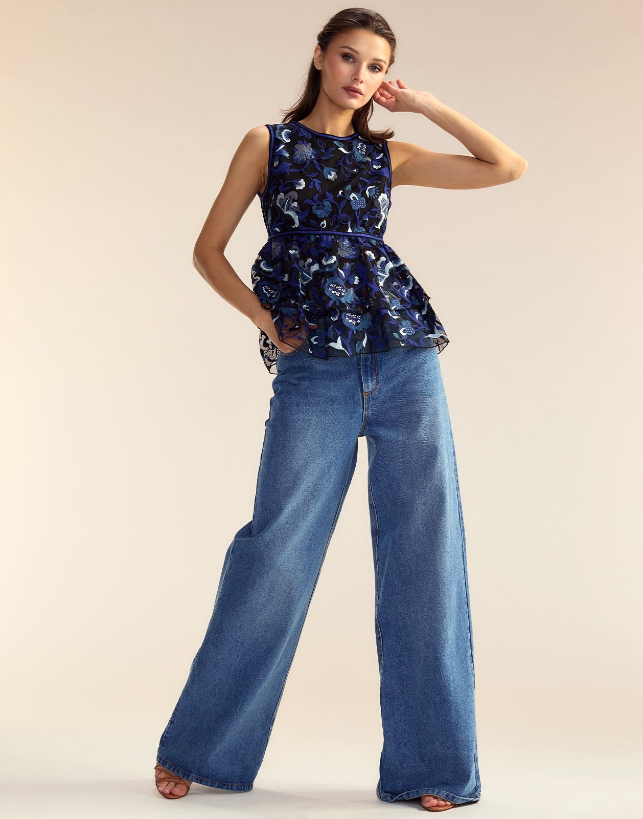 Eve Embroidered Peplum Top - 4