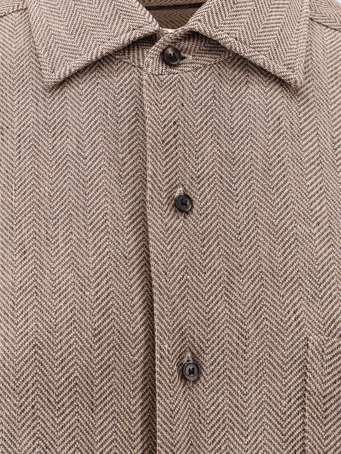 Loro Piana Women Andrã© Linen Shirt With Herringbone Motif - 3