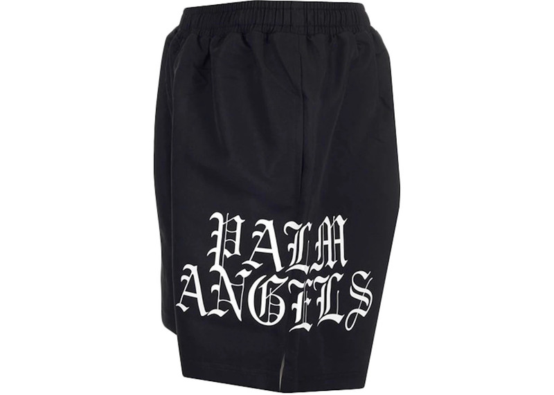 Palm Angels Palm Angels Hue Dothic Logo Shorts Black outlook
