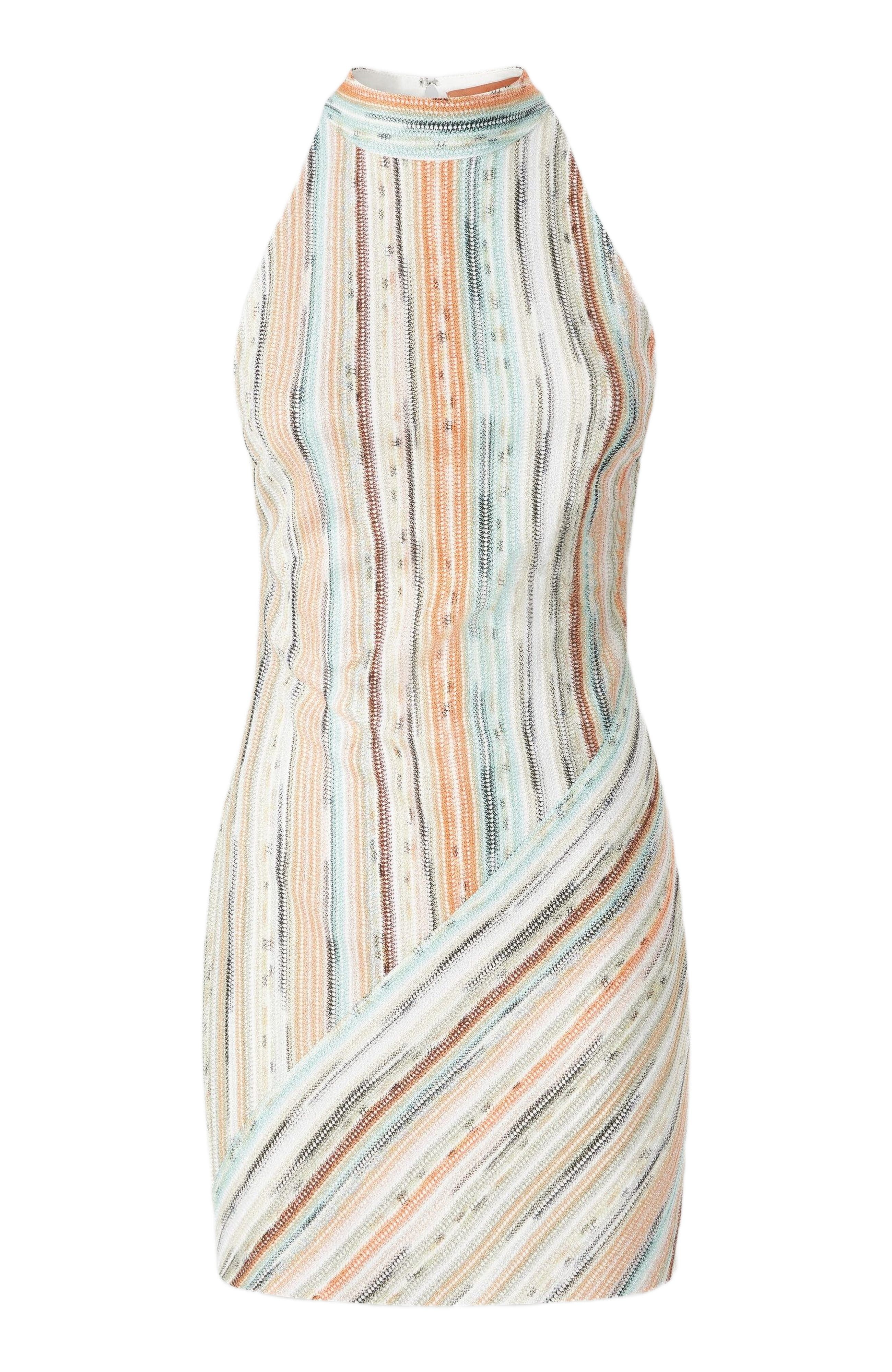 Missoni Sleeveless Mini-dress In Striped Lamé Slub Viscose in Multicoloured at Nordstrom - 2