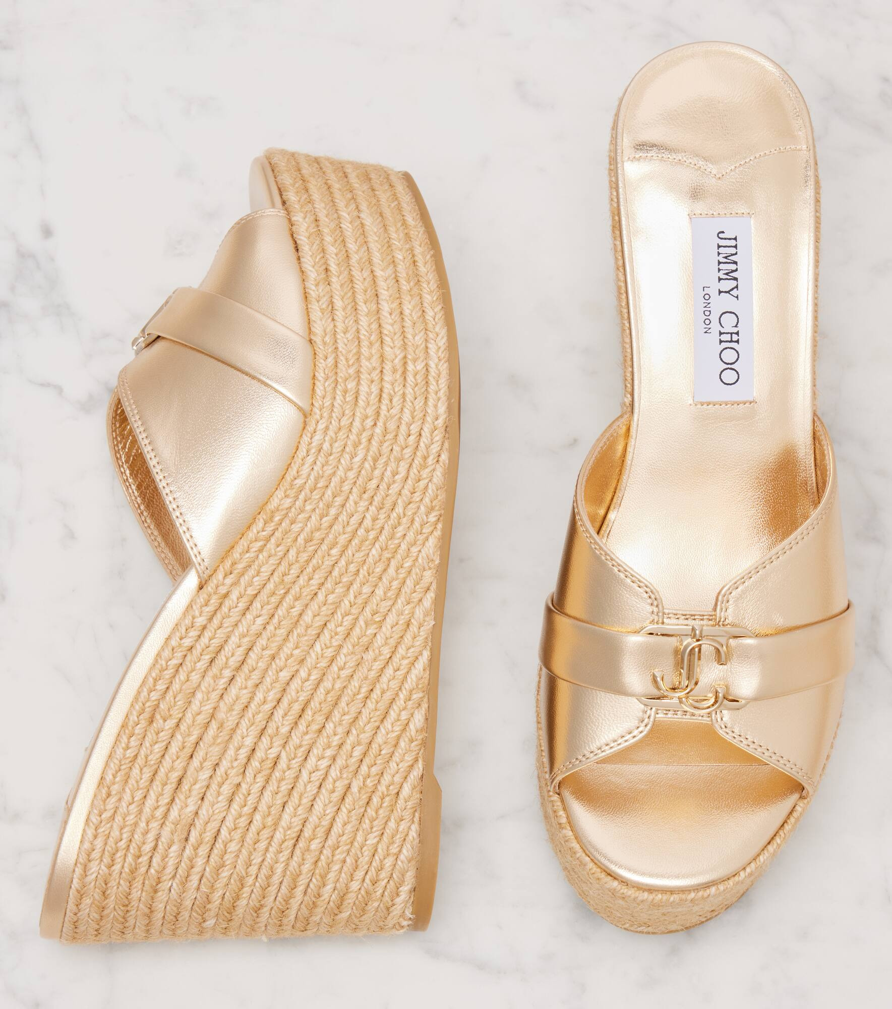 Leda 100 leather platform wedge sandals - 5