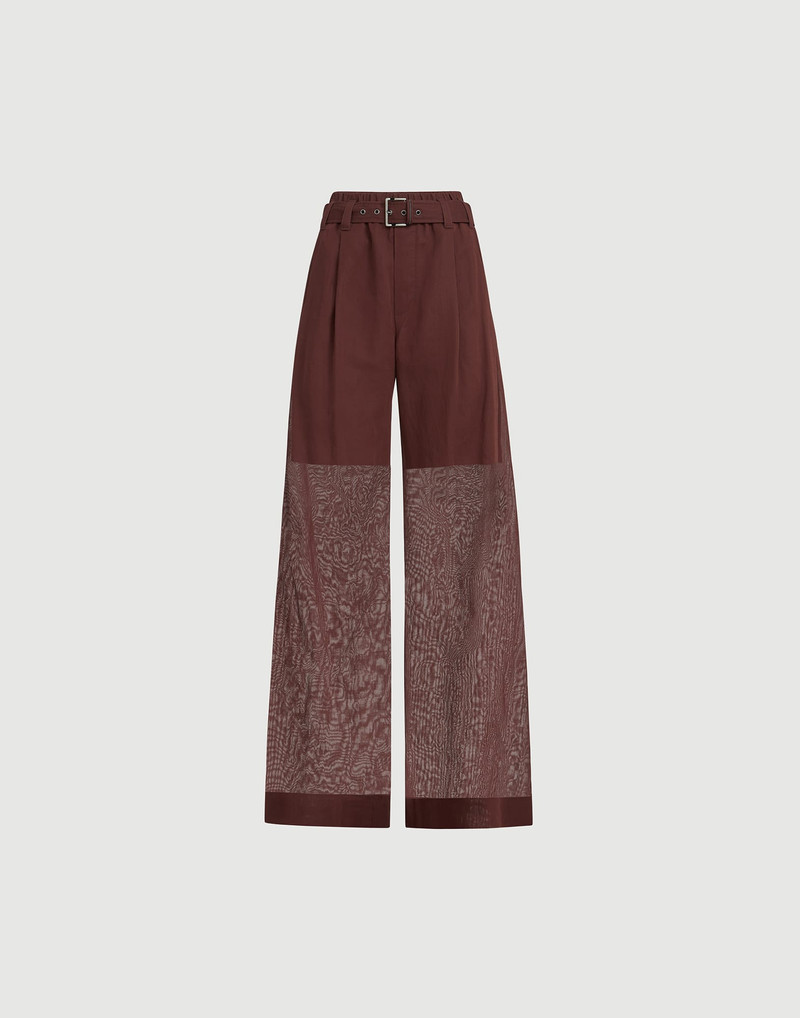 Cotton organza loose trousers with monili 1