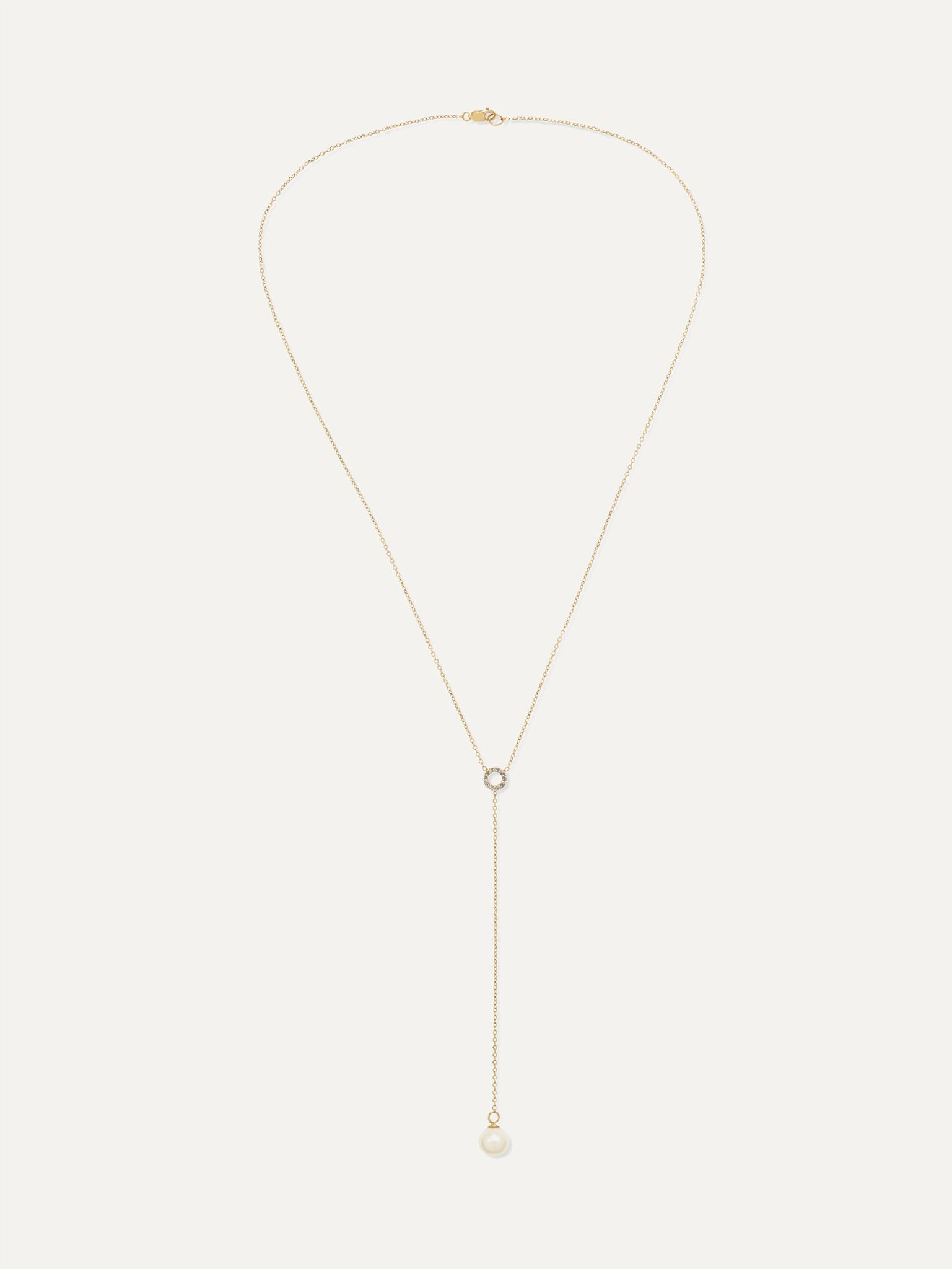 14-karat gold, diamond and pearl necklace Gold - 1