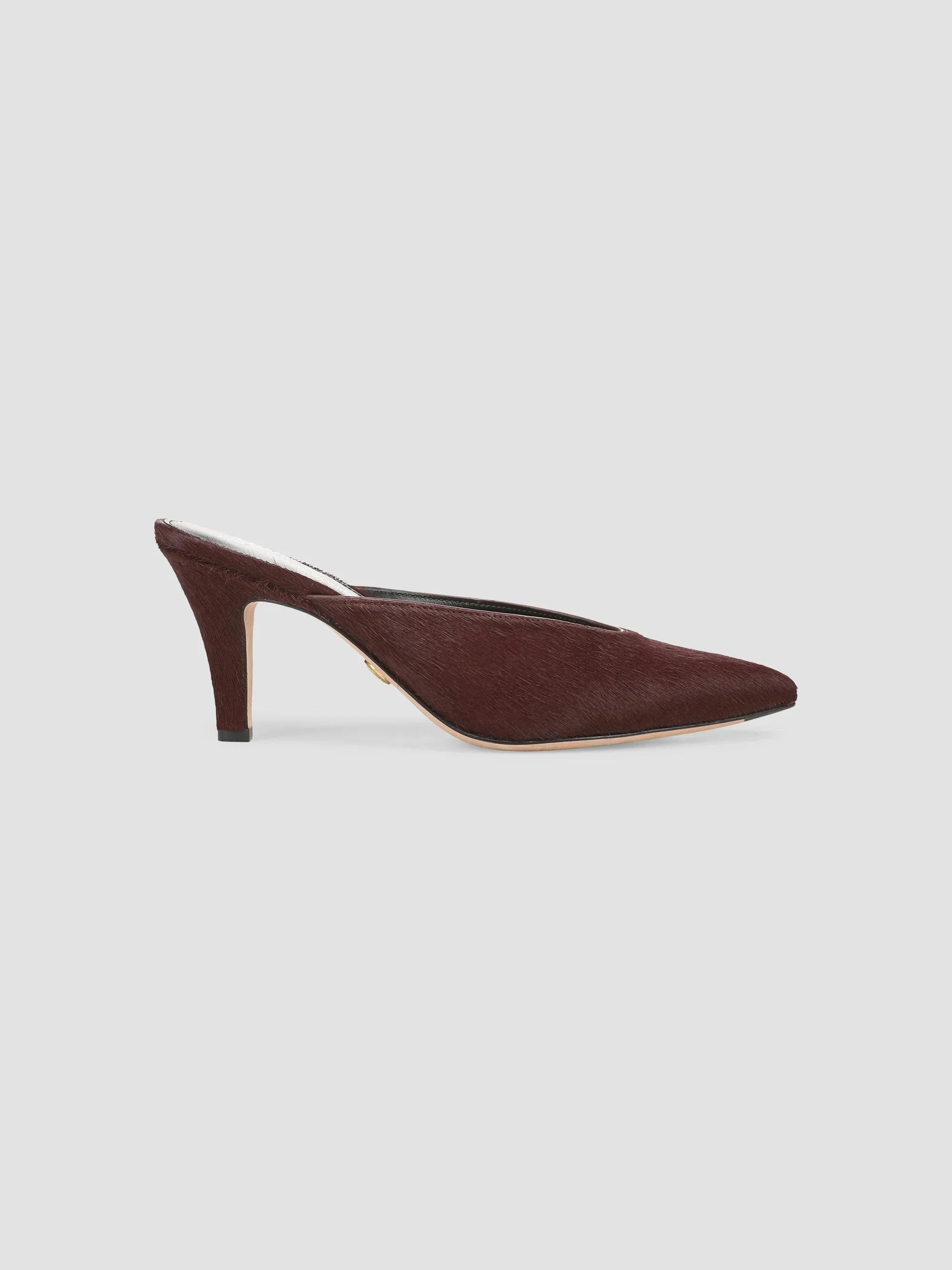 Women's Rochelle 75MM Calf Hair Mules - Burgundy - 1