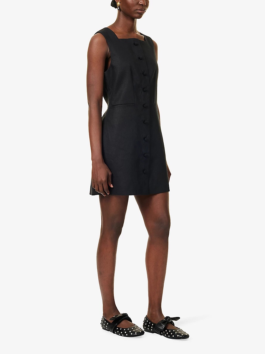 Rio sleeveless linen mini dress - 3