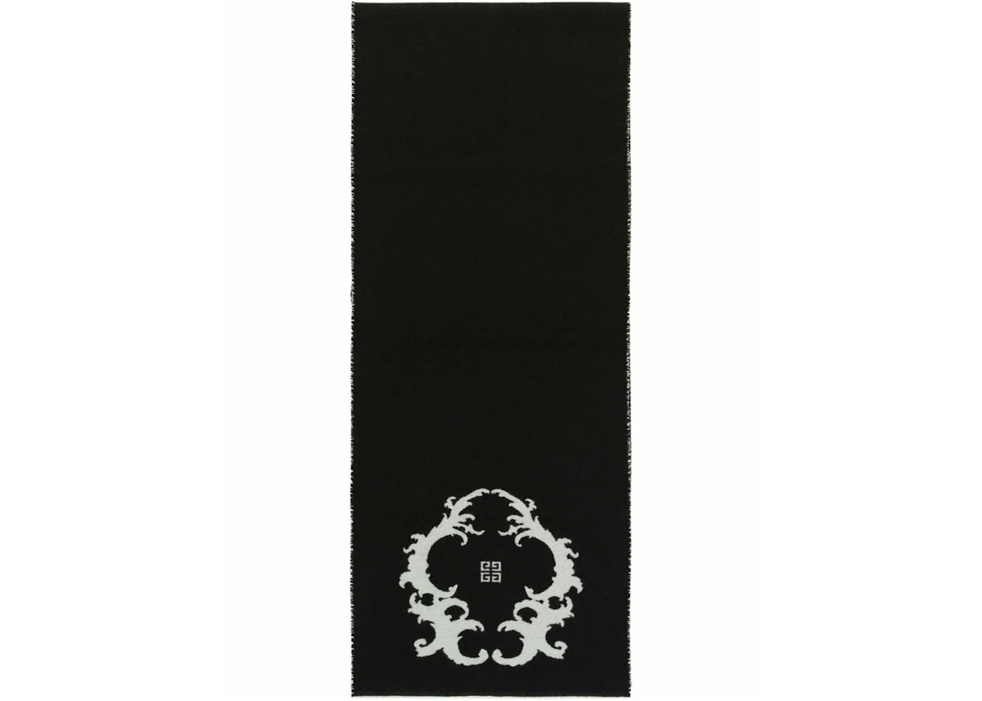 Givenchy Reversible Logo Wool Scarf Black White - 5