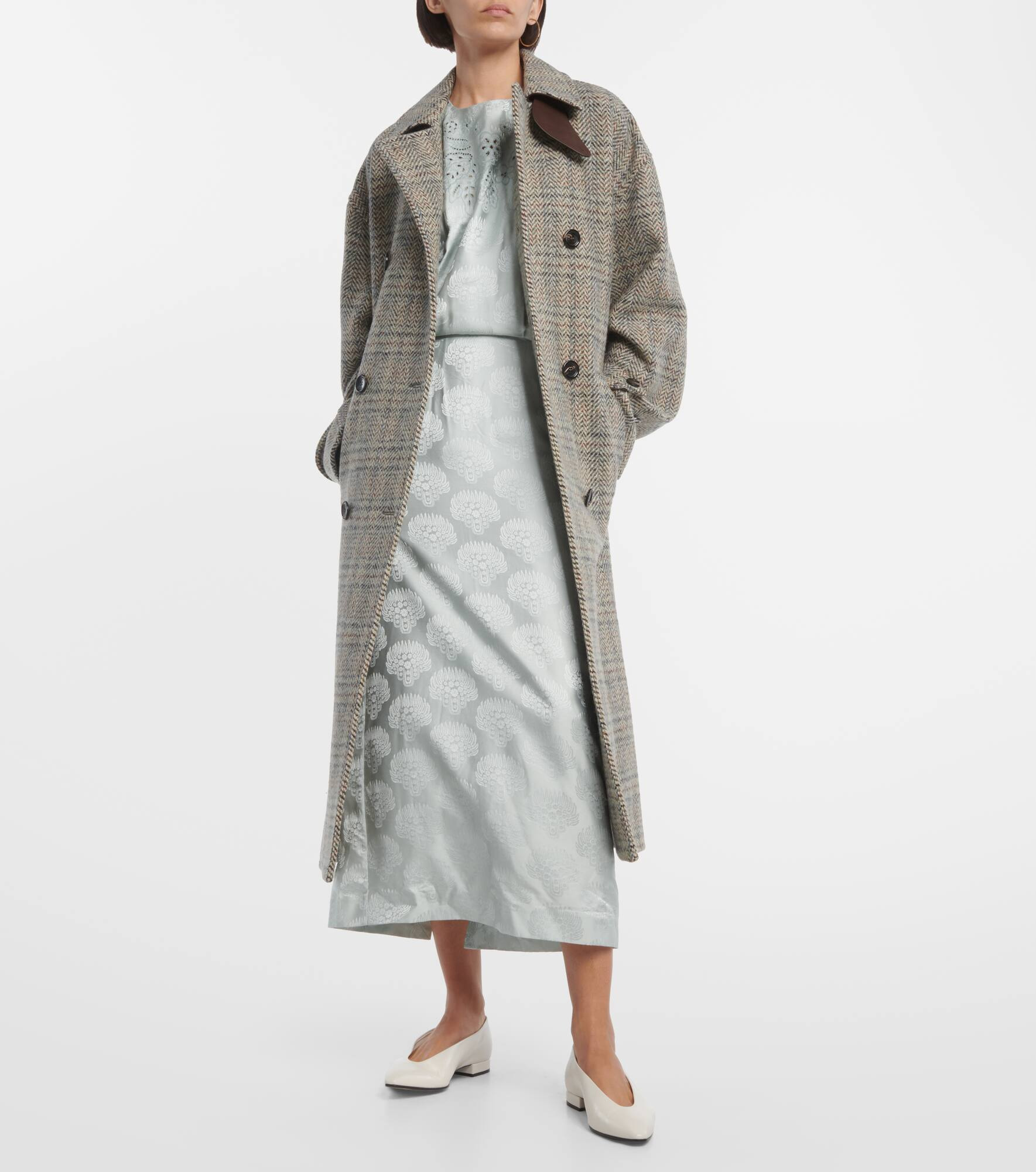 Herringbone wool and cashmere-blend coat - 2