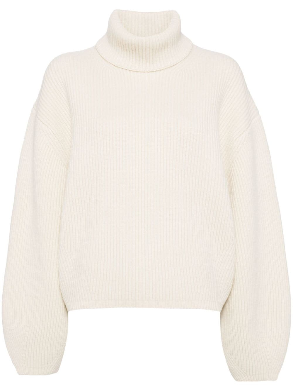 ribbed turtleneck top - 1