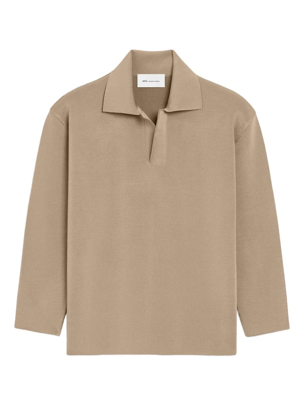 long-sleeve polo-collar sweater - 1