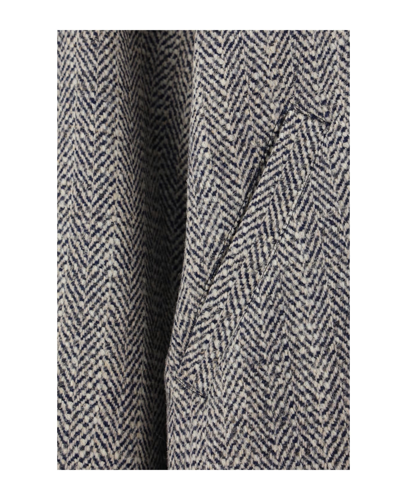 Grey Wool Blend Bomber Jacket - 2