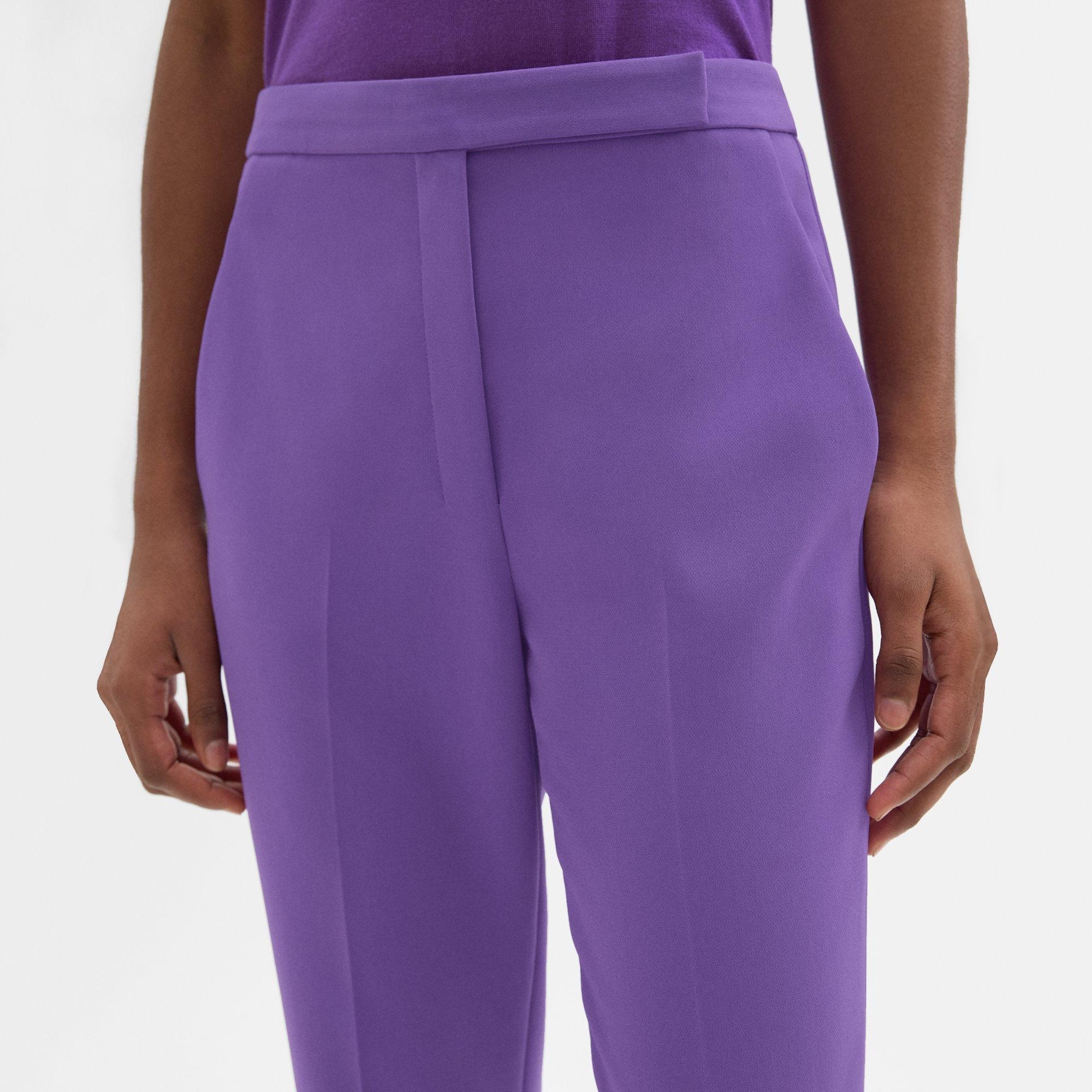 High-Waist Slim Crop Pant in Admiral Crepe - 5