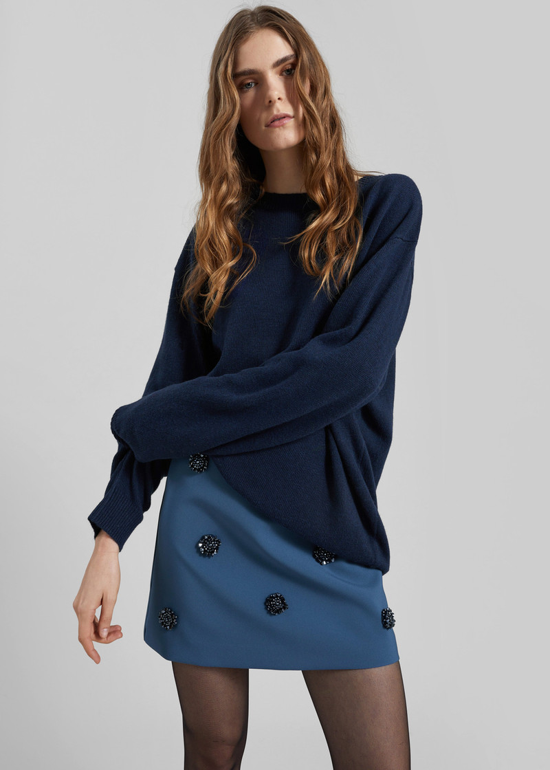 Nancy Embellished Mini Skirt - Blue 4