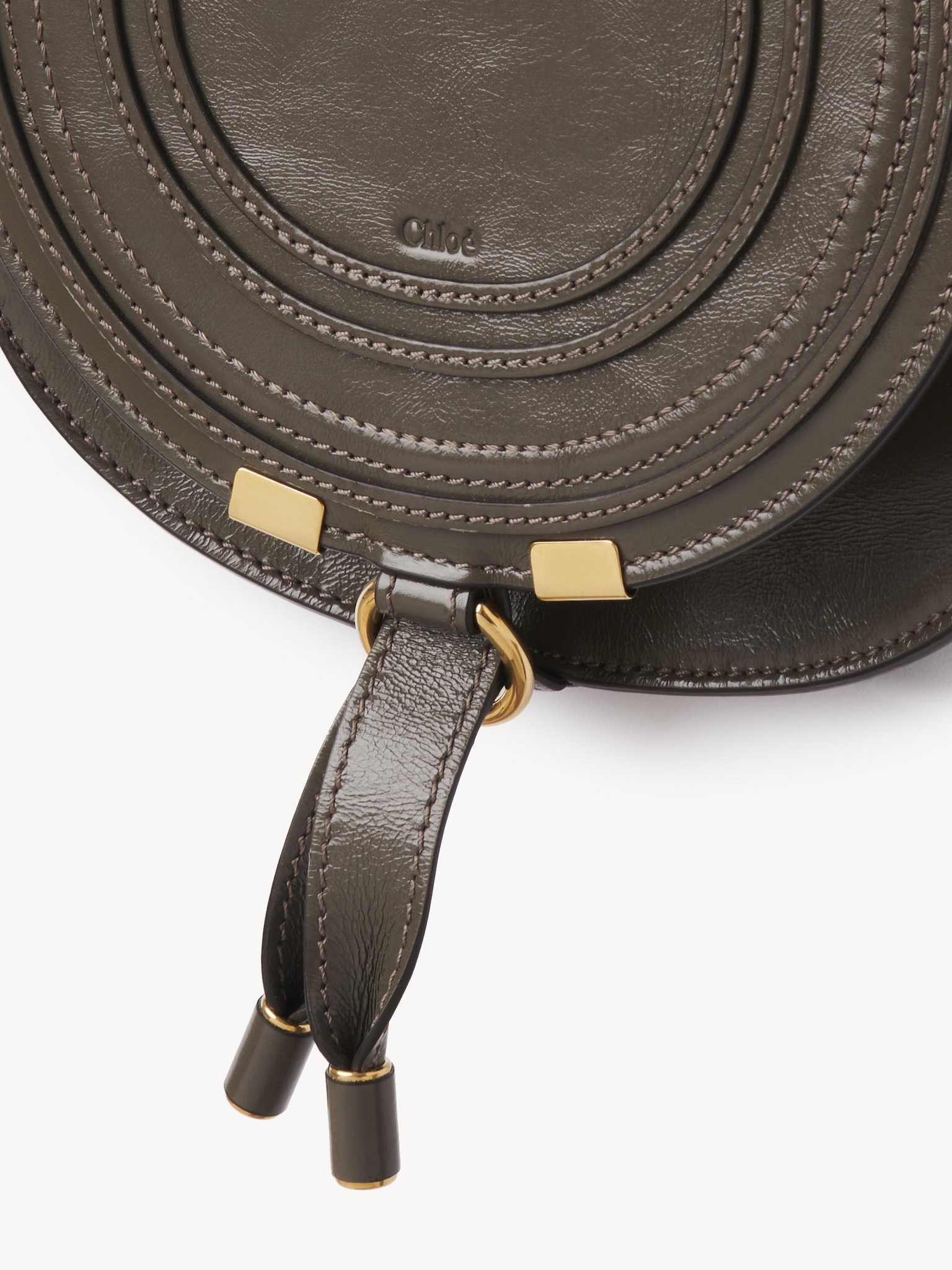 SMALL MARCIE SADDLE BAG IN SHINY LEATHER - 7