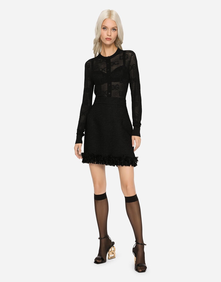 Bouclé miniskirt - 4
