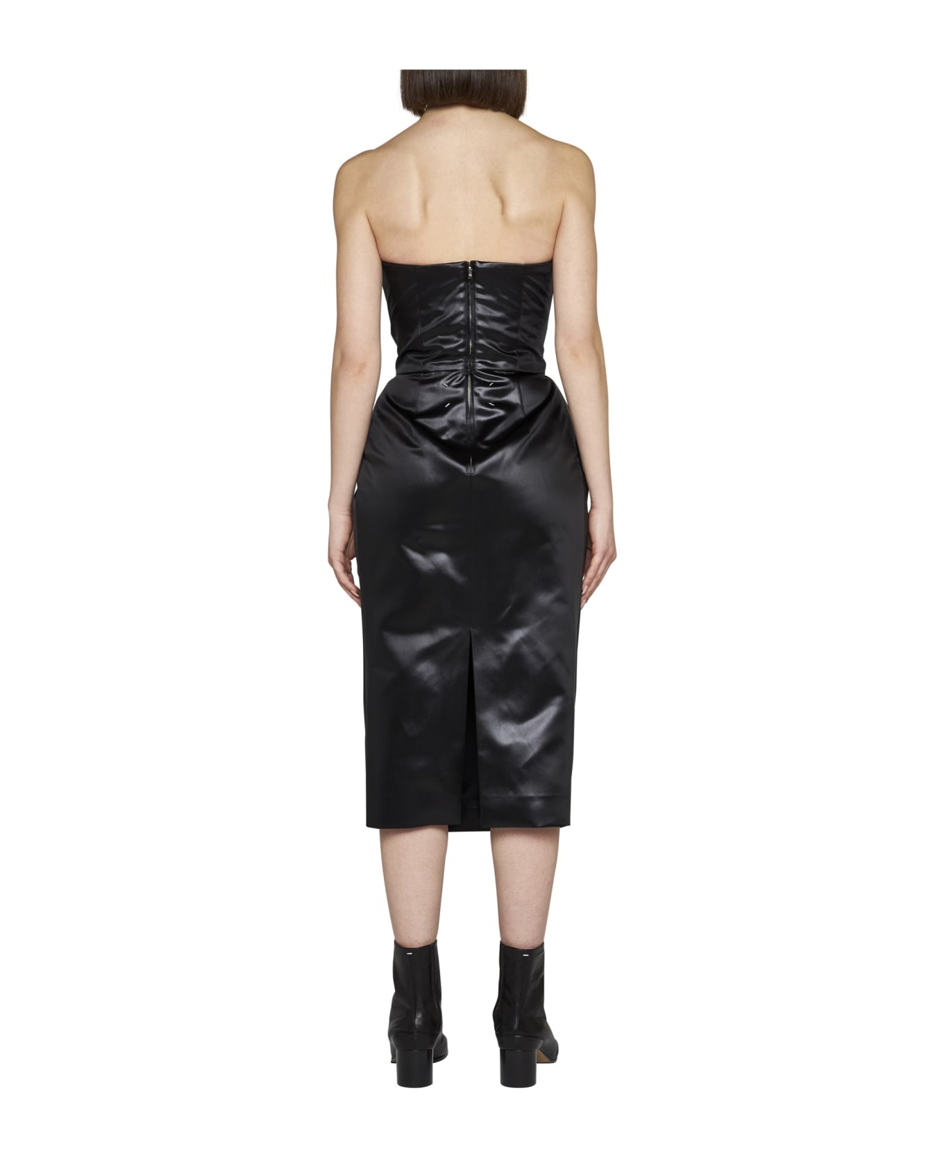 Back Sleeveless Bustier Midi Dress - 3