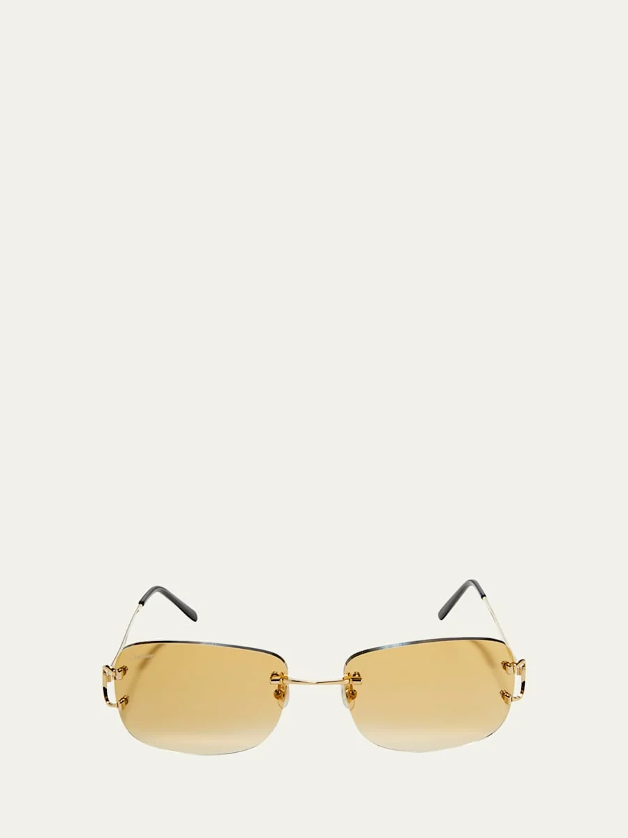 Men's Rimless Metal Sunglasses - 1