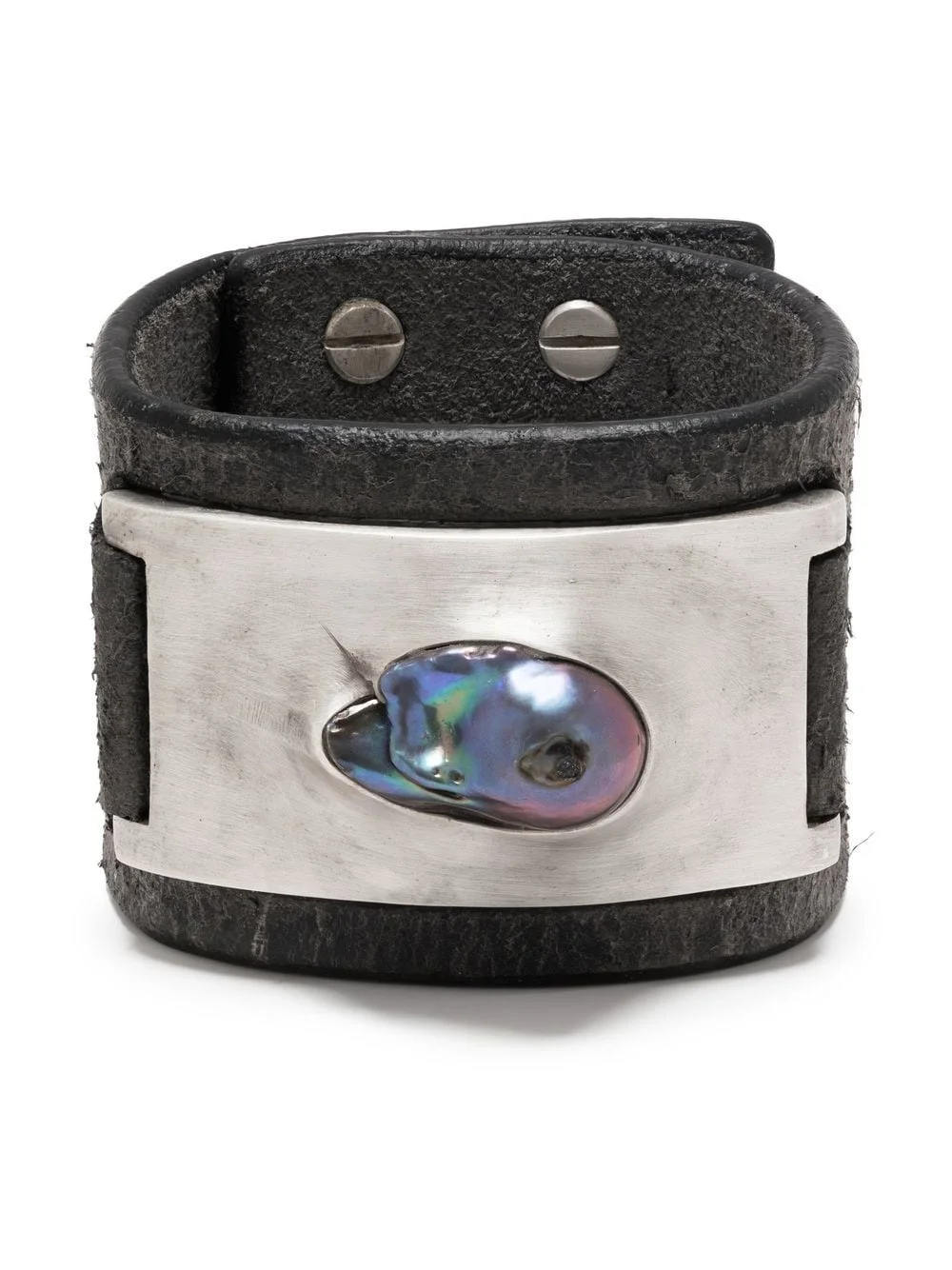Amulet pearl-detail leather cuff - 1