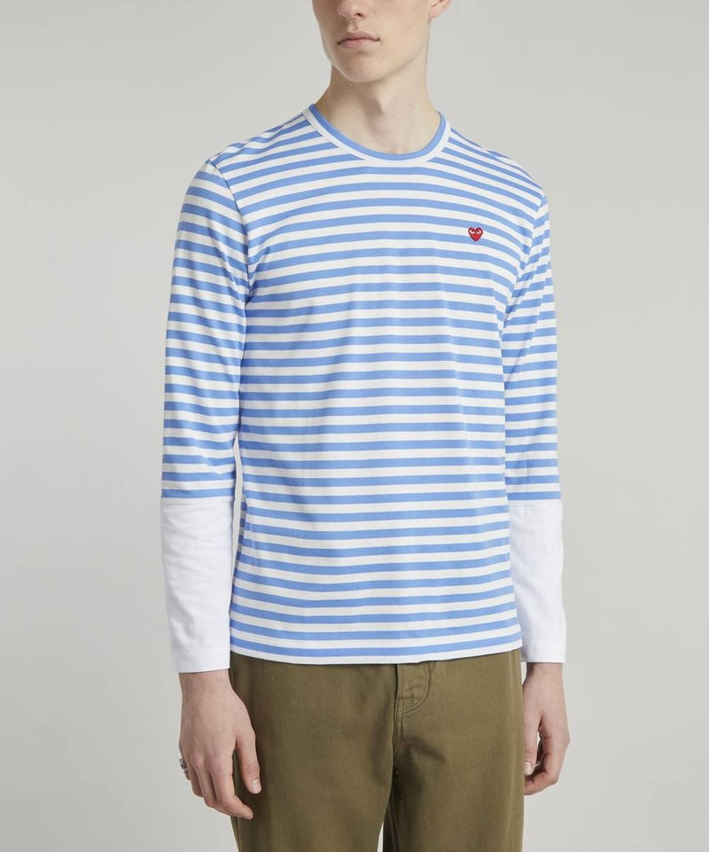 Comme des Garçons PLAY Striped Colour-Block T-Shirt outlook