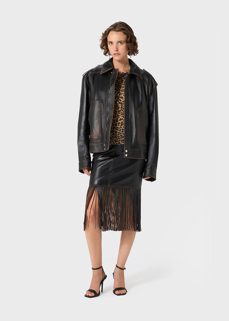 Blumarine LEATHER BIKER JACKET outlook